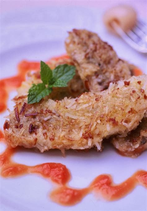 Coconut-Fried Bananas with Lychees & Papaya - Chef Michael Salmon