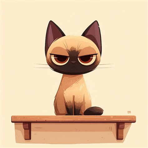 Premium Vector | Burmese Cat Sitting on a Bookshelf