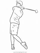 Playing Golf Coloring Page For Kids  Free Printable sketch template