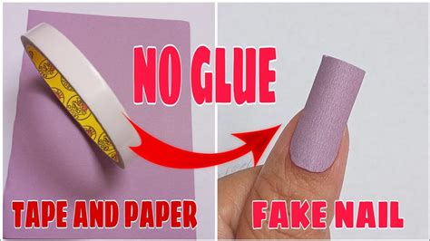 HOW TO MAKE FAKE NAILS WITH TAPE AND PAPER | DIY FAKE NAILS WITHOUT ...