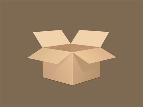 an open cardboard box on a brown background