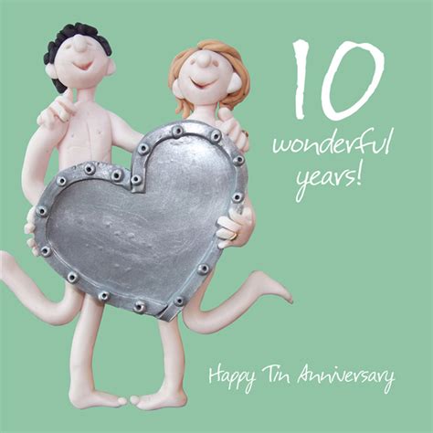 Happy 10th Tin Anniversary Greeting Card One Lump or Two | Cards | Love ...