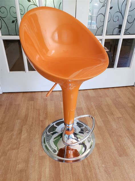 Retro Stool Chair Orange Pump Stool Furniture Bar Stool | Etsy | Stool ...