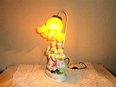 VINTAGE VICTORIAN COURTING Couple Porcelain Figurine Table Lamp $30.00 - PicClick