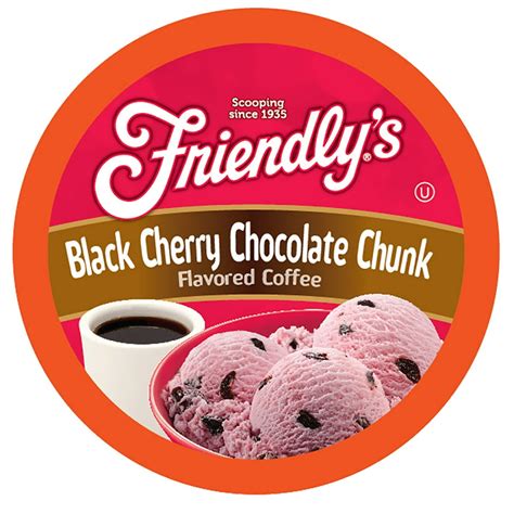 Friendly's Medium Roast Cherry Chocolate FLAVORED Coffee Pods, Keurig K-Cup Compatible, Black ...