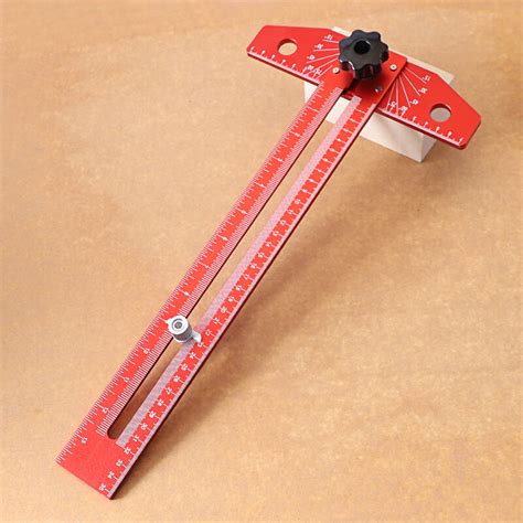 T-Type Woodworking Scriber Adjustable Protractor Angle Finder Aluminum Alloy Multi-Angle Marking ...