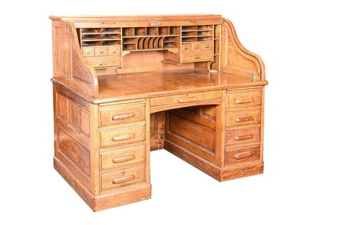 VICTORIAN OAK ROLL TOP DESK