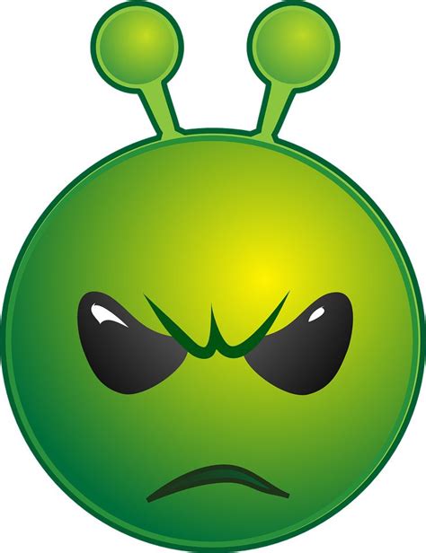 Free Image on Pixabay - Alien, Unhappy, Emoticon, Green | Emoticon, Funny emoji faces, Angry ...