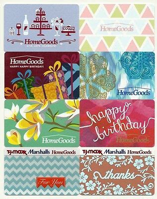 Lot (8) Homegoods Gift Cards No $ Value Collectible Home Goods | eBay