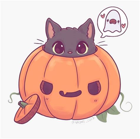 Cute Halloween Cat Drawing , Free Transparent Clipart - ClipartKey