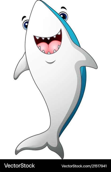 Happy shark cartoon Royalty Free Vector Image - VectorStock