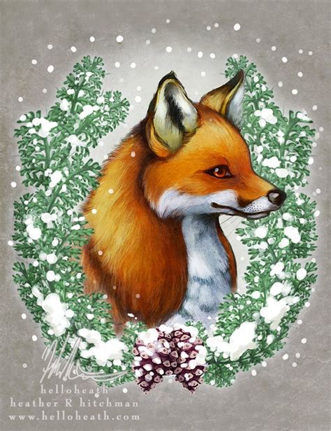 Items similar to Snowy Fox Art Print on Etsy