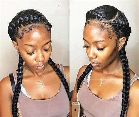 Two Layer Cornrow Braids Styles