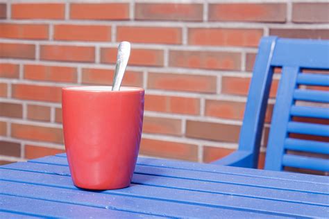 Free Images : table, coffee, cup, red, color, blue, garden, spoon, tee, shape 4097x2732 ...