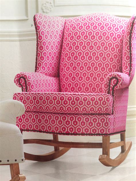 Thatcher Upholstered Rocker Leila ago Bright Pink, pottery barn kids Wingback Chair, Armchair ...