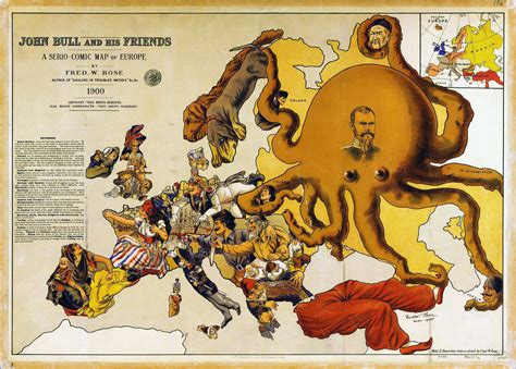 Large a serio comic map of Europe - 1900 | Old maps | Europe | Mapslex ...