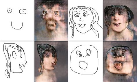 AI draws faces from sketches with nightmarish results | Daily Mail Online