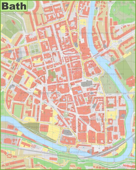 Road Map Of Bath City Centre