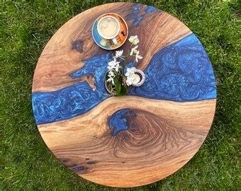Wood Turquoise Coffee Table - Etsy