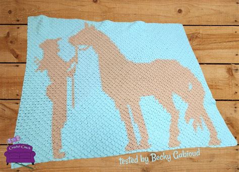 Horse and Rider, Silhouette Afghan, C2C Crochet Pattern | Crochet dog ...