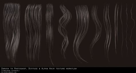 ArtStation - Hair Texture Diffuse & Alpha Tutorial, mike svymbersky | Tutorial zbrush, Texturas ...