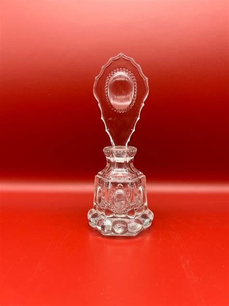 Vintage 1940's Art Deco Perfume Bottle Stopper Glass Crystal Fancy Curved Raised Relief Ribbed ...