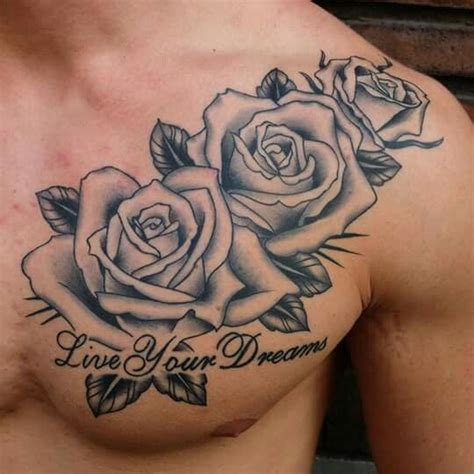 Rose Tattoos On Chest