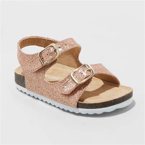 Toddler Girls' Tisha Comfort Footbed Sandals - Cat & Jack Rose Gold 11 ...