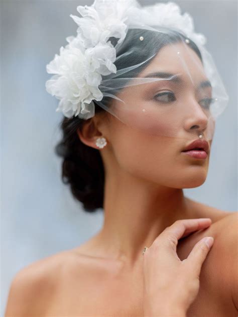 SWAN | Floral Birdcage Veil - All About Romance: Handmade Veils & Adornments | Wedding veils ...