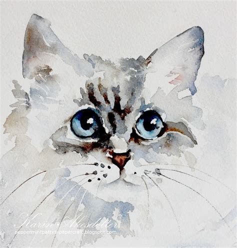 Peppermint Patty's Papercraft: Monday Watercolors; Cat | Cat art painting, Watercolor cat ...