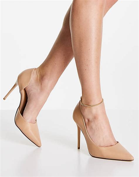 Truffle Collection stiletto heeled court shoes in beige | ASOS