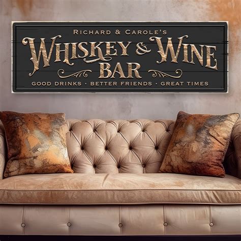 Whiskey and Wine Bar Sign Personalized Custom Whiskey and - Etsy