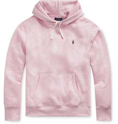 Polo Ralph Lauren - Fleece-Back Cotton-Blend Jersey Hoodie - Pink Polo ...