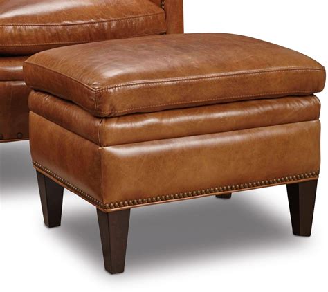 Jilian Brown Leather Ottoman from Hooker | Coleman Furniture