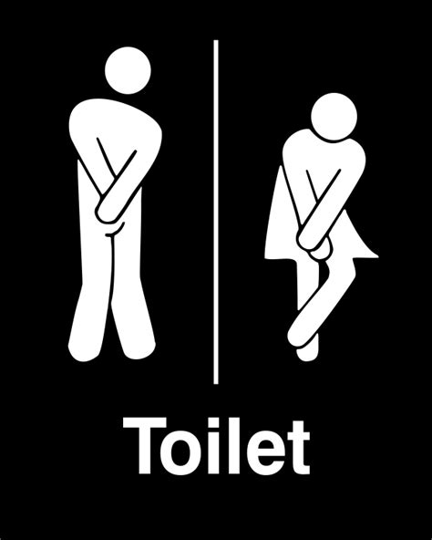 Engraved Unisex Funny Uncomfortable Stick Figure Bathroom Sign - Custom Signs