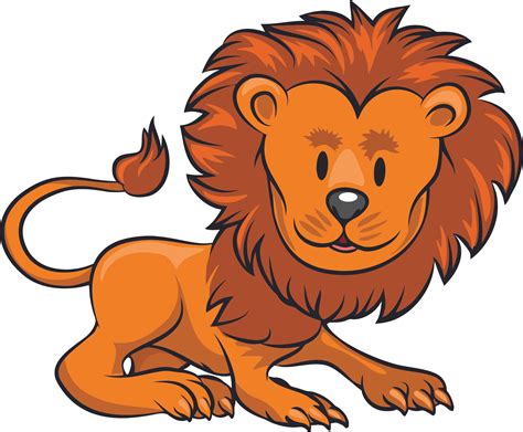 Lion Lions Sitting King of The Jungle Zoo Safari Animals Cartoon Design ...