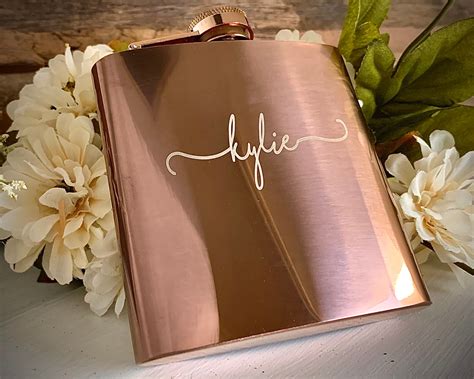 Personalized Women's Flask, Custom Flask for Women, Bridal Party Gift ...