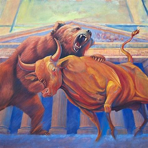 Bear vs Bull by corsetti | Bear vs bull, Animal paintings, Bull