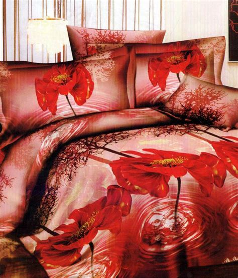 Royal Collection Red Floral Double Bed Sheet - Buy Royal Collection Red Floral Double Bed Sheet ...