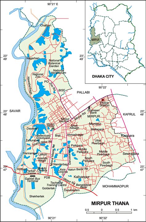 Maps of Bangladesh: Mirpur Thana