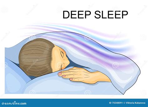 Girl Sleeping in Deep Sleep Under the Blue Blanket Stock Vector ...