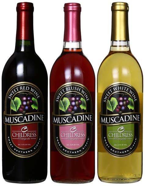 Childress Vineyards Southern Sipper Muscadine Mixed Pack, 3 x 750 mL ...