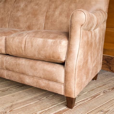 Osgood Leather Sofa | 75" Tight Back Nubuck Leather Sofa – Dartbrook Rustic Goods