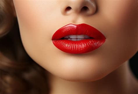 Premium AI Image | girls lip with dark red lipstick Generated in ai