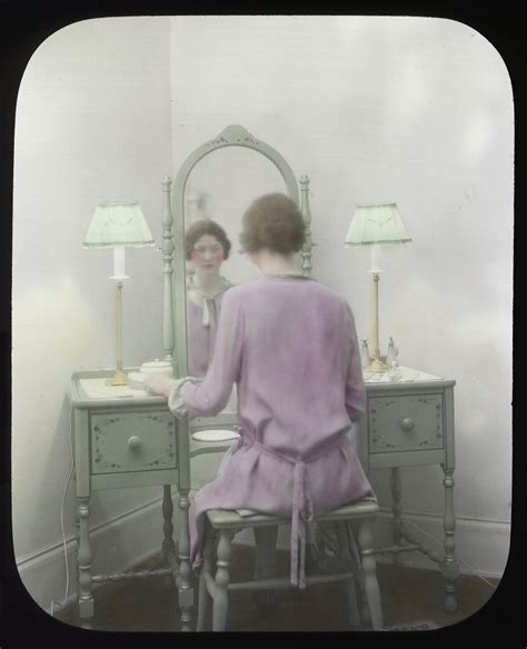 Woman at mirror, circa 1930s | Item 78068, City Light Glass … | Flickr
