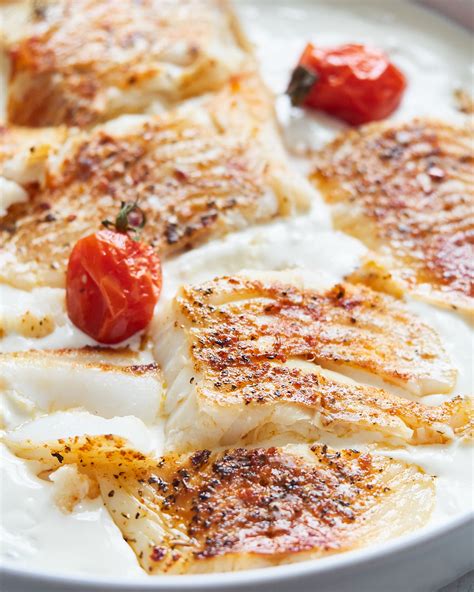 Baked Cod Fillet with Blue Cheese Sauce - Delice Recipes