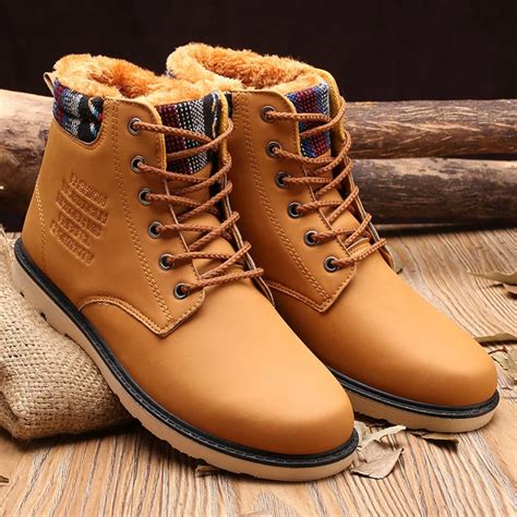 Big Size Man Buckle Casual Boots Winter Fashion Leather Shoes Mens ...