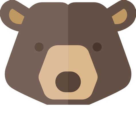 Dark Brown Bear Face SVG File - RawSVG