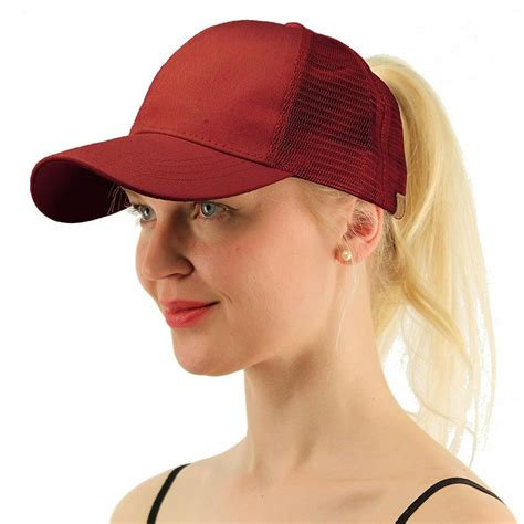 2018 Ponytail Baseball Cap Women Messy Bun Hat Snapback - Walmart.com ...