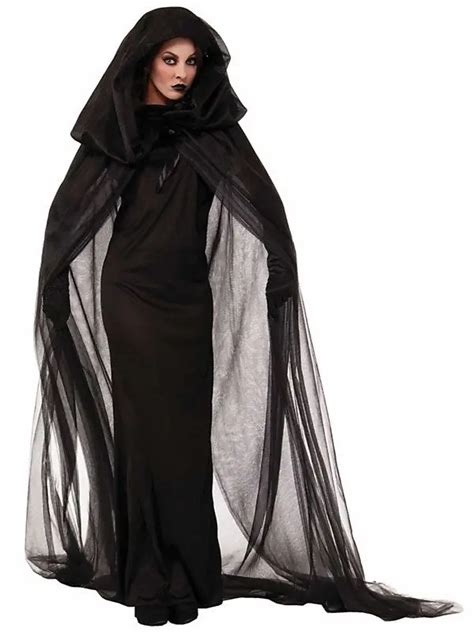 Aliexpress.com : Buy 2016 New Hot Women Demon Halloween Costume Black Long Capes Devil Dress ...